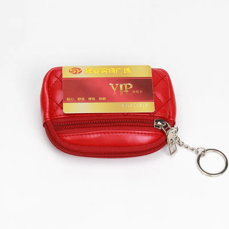 Small Wallets for Women, PU Leather Card Holder Keychain Coin Purse Compact - 5