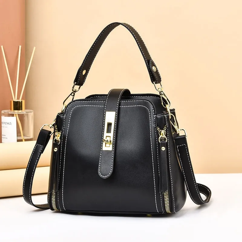 Bucket Bag Women 2025 New Fashion PU Leather Shoulder Crossbody Bag - 2