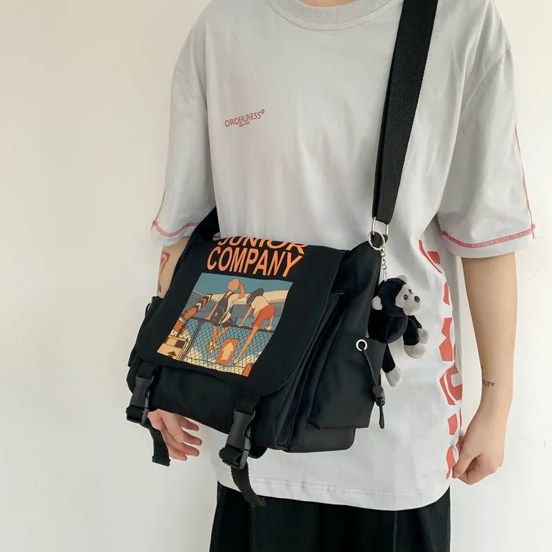 Ins Messenger Bag for Men & Women, Japanese Style Crossbody Sling Bag - 5
