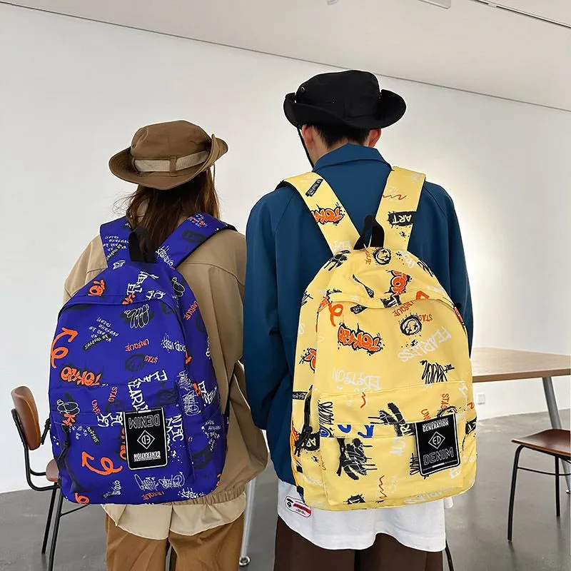 Trendy Graffiti Backpack 2023 Fall Winter Student Bag for Boys 14 Inch Laptop - 2