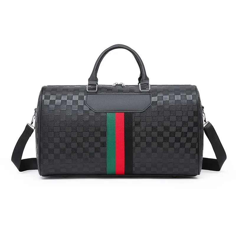 Foldable Travel Bag 2024, Black Stripe Shoulder Tote & Gym Duffel - 2
