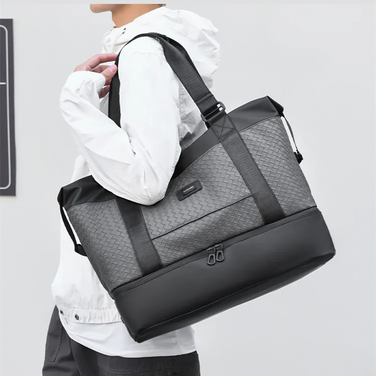 2025 Men's Waterproof Woven Tote Bag, Gym Bag, Travel Shoulder Bag - 3