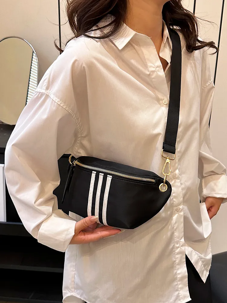 Stylish French Crossbody Bag 2025 New Nylon Sling Waist Bag for Women - 5