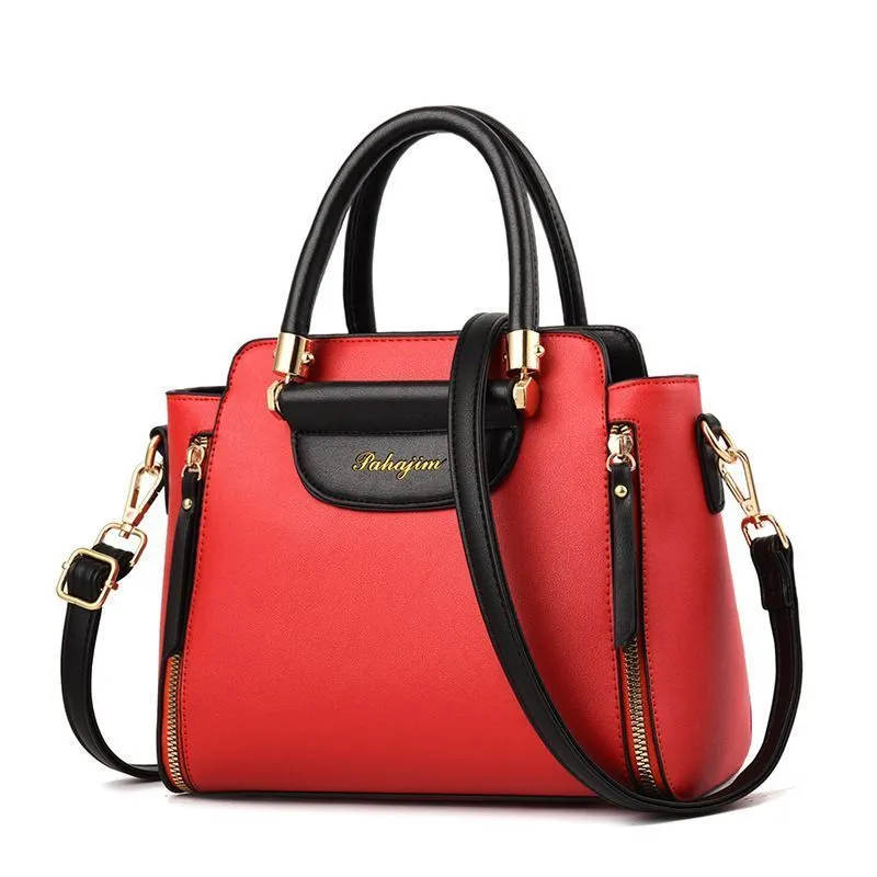 Smile Face Small Crossbody Bag, Color Block PU Women's Purse - 5