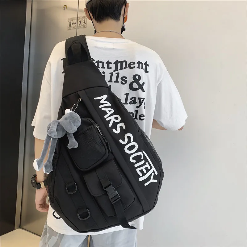 Men's Crossbody Bag Ins Fashion Large Capacity Chest Bag Casual Shoulder Bag - 1