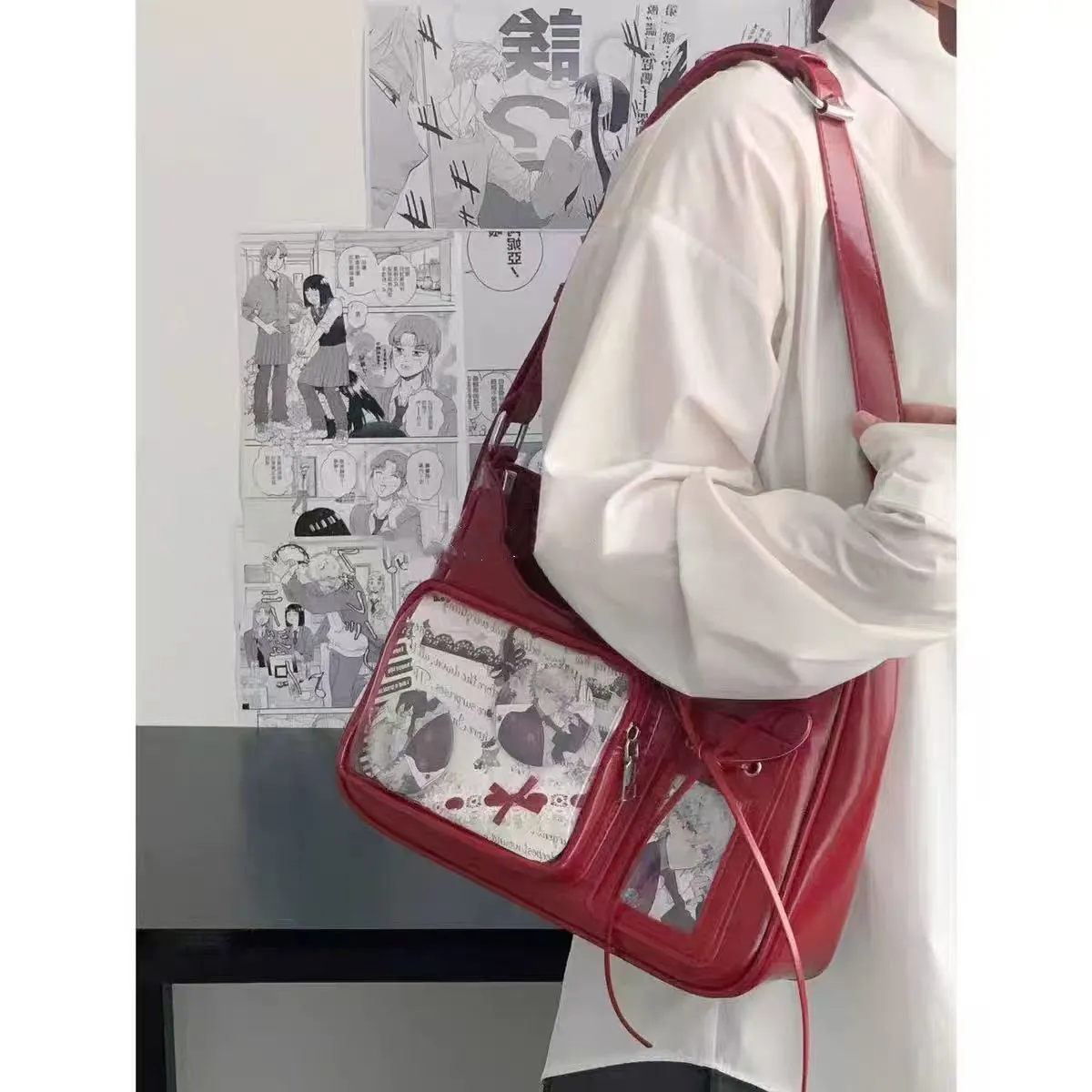 Small Food Capacity Shoulder Bag, Cute Tote Bag with Niche Design - 3