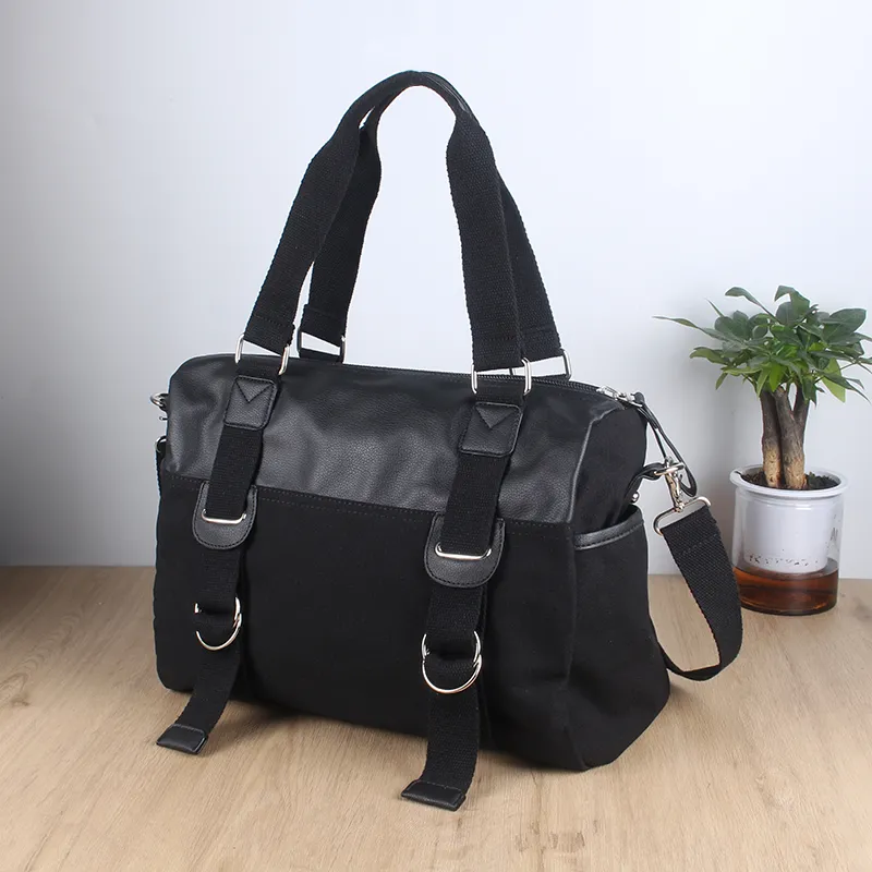 Men's Canvas Messenger Bag Large Capacity Crossbody Shoulder Bag - 5