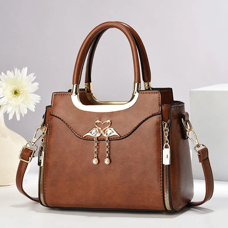 Women's Shoulder Bag 2025 New Fashion Retro Crossbody Tote PU Purse - 2