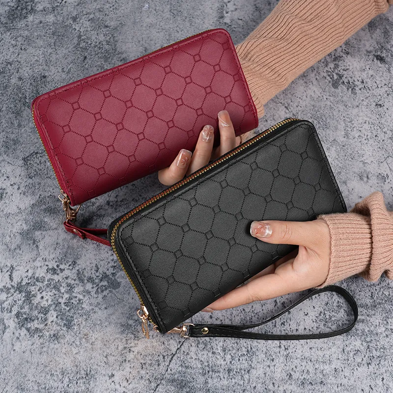 2024 Cute Long Wallet for Women, Large Capacity Zipper Coin Purse & Phone Holder - 1