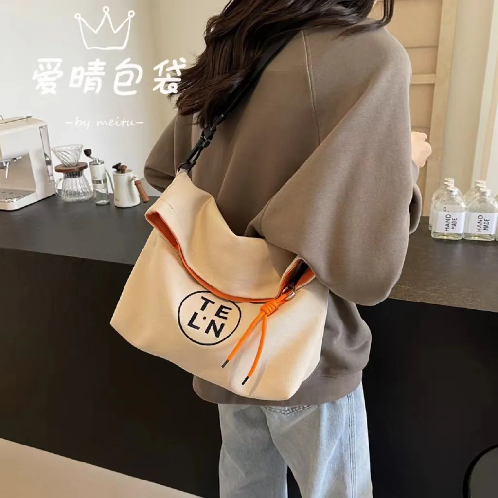 Canvas Tote Bag for Women 2025 New Fashion Simple Shoulder Bag - 1