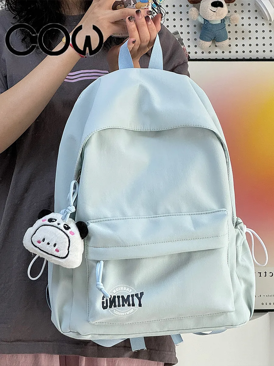 Women's Backpack Small Fresh Letter Print Water Resistant Nylon Rucksack - 1