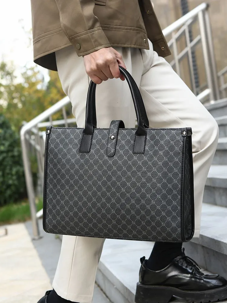 Men's Briefcase Large Capacity Shoulder Bag Business Laptop Bag - 4