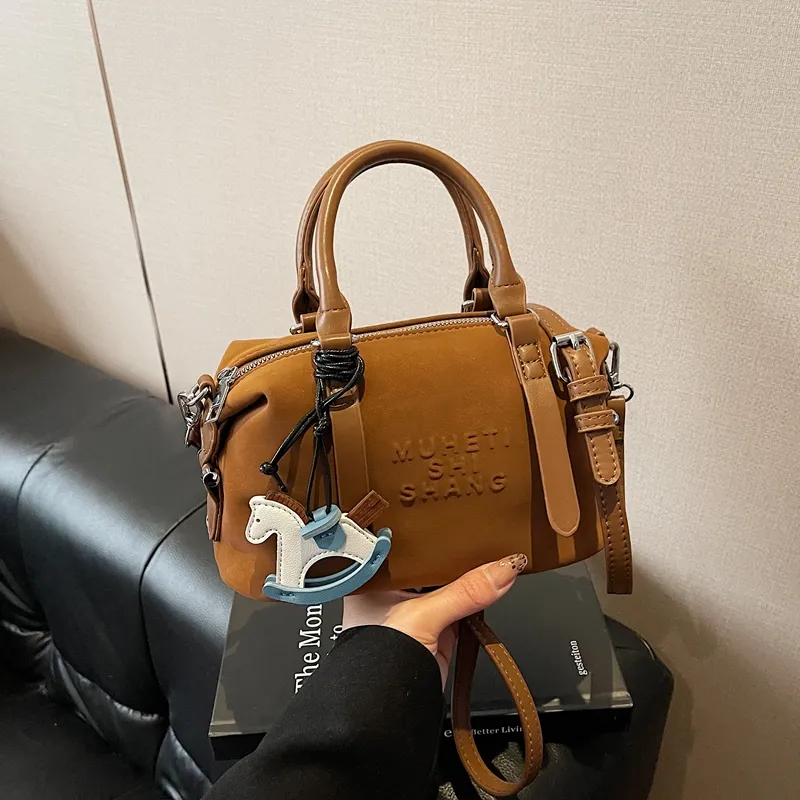 Boston Bag Women 2024 PU Leather Crossbody Shoulder Handbag - 2
