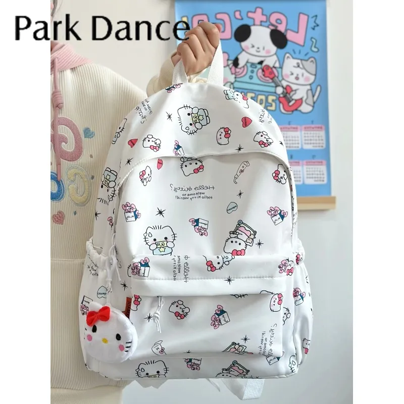 Hello Kitty Backpack for School Girls, Cute Nylon Rucksack for College & Teens - 1