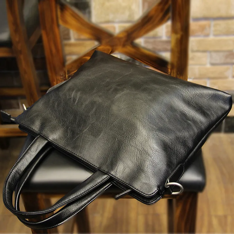Men's Leather Briefcase, PU Business Tote Bag, 2023 New Fashion - 1