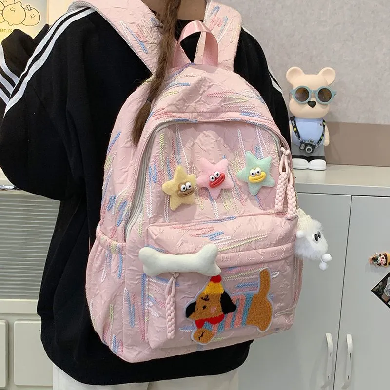 Cute Aesthetic Backpack for Girls, Large Capacity Japanese Style School Bag - 4