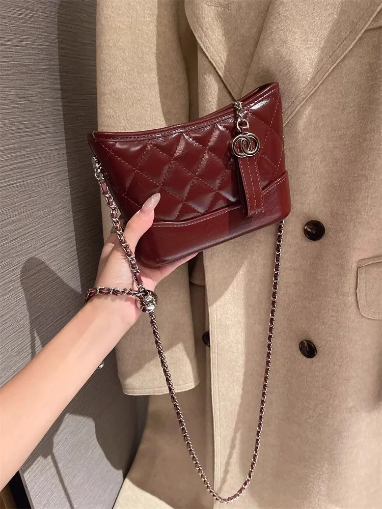 Chanel Style Quilted Chain Crossbody Bag Women 2024 Simple Tote Shoulder Bag - 2