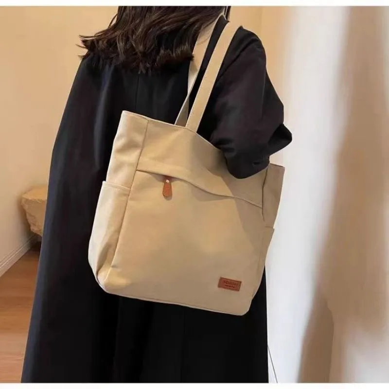 Canvas Tote Bag for Women, Large Capacity Casual Shoulder Bag for School & Commute - 3