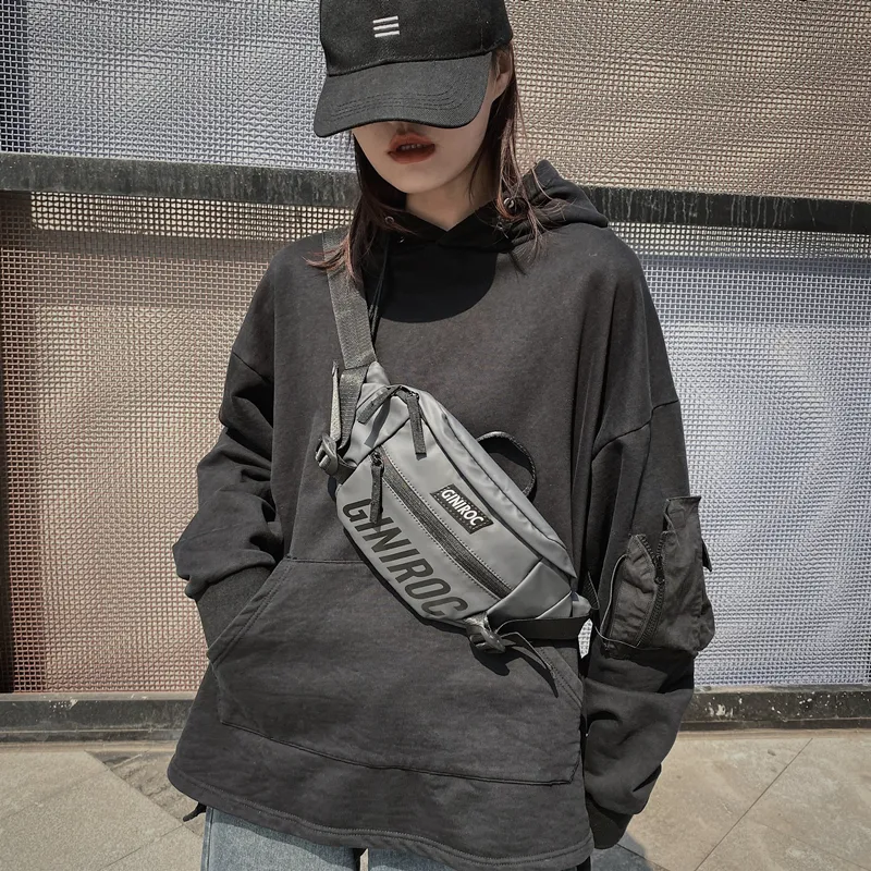 Trendy Unisex Chest Bag for Street Style, Waist Pack with Print - 3