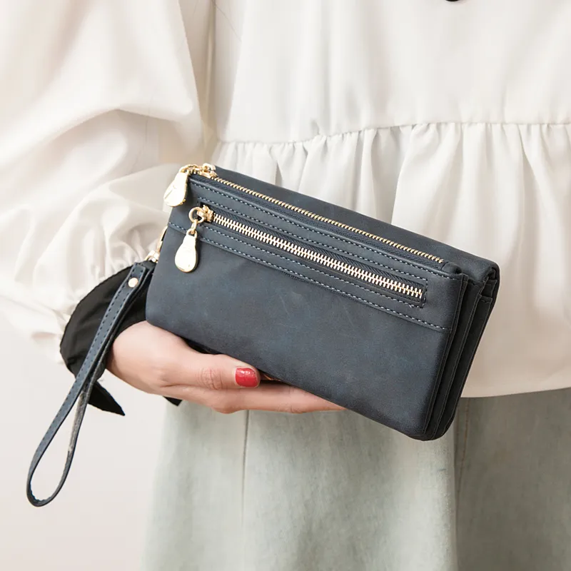 Long Women's Wallet 2025 Korean Retro Large Capacity Zipper Coin Purse - 1