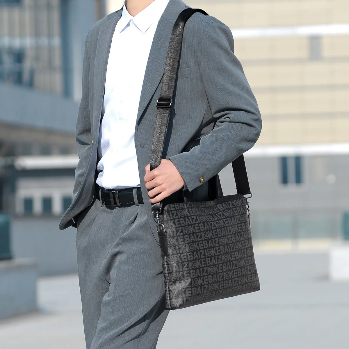 Men's Fashionable Business Briefcase Crossbody Laptop Bag - 5