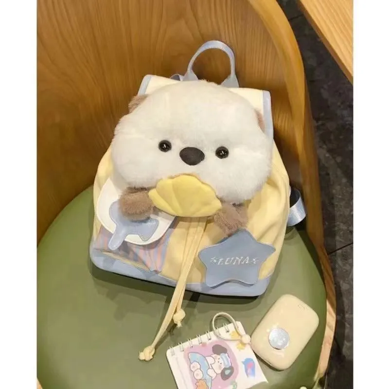 Cute Plush Otter Backpack 2024 Large Capacity Canvas Rucksack for Girls - 2