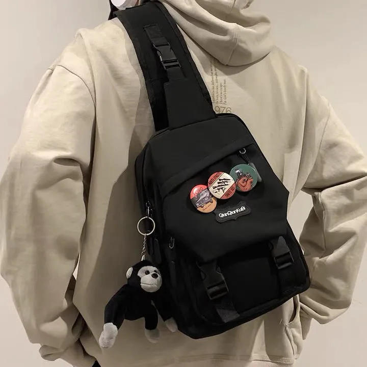 Men's Crossbody Bag Ins Style Large Capacity Sling Backpack - 2