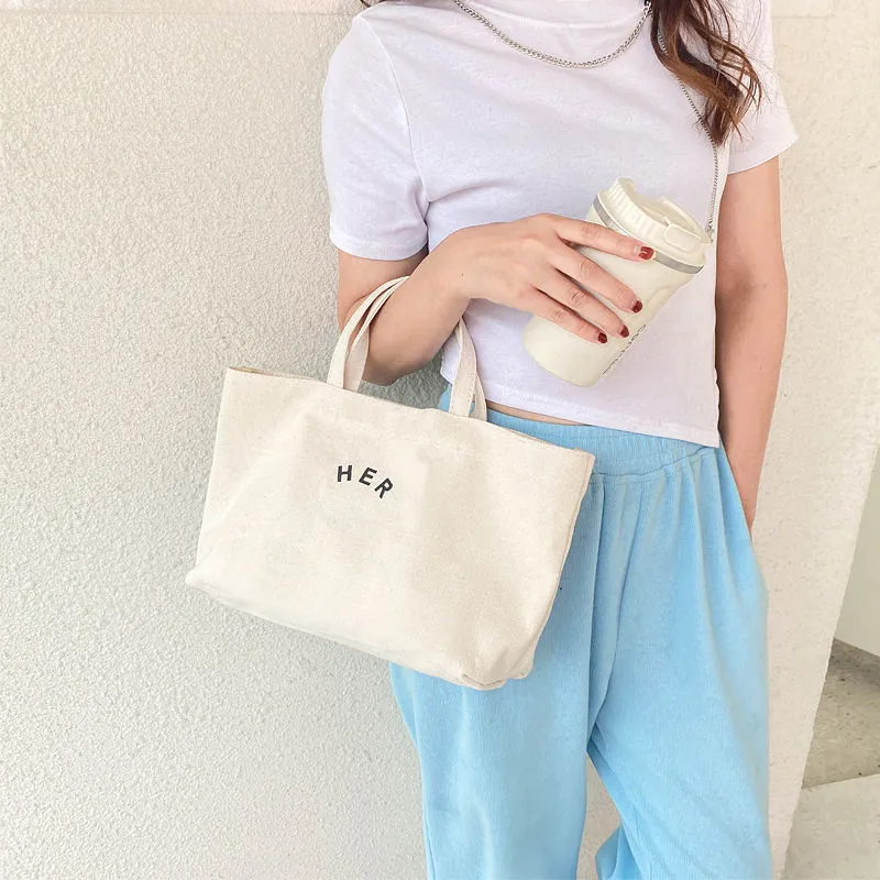 Canvas Tote Bag for Women 2024 Large Capacity Ins Korean Style Lunch Bag - 2