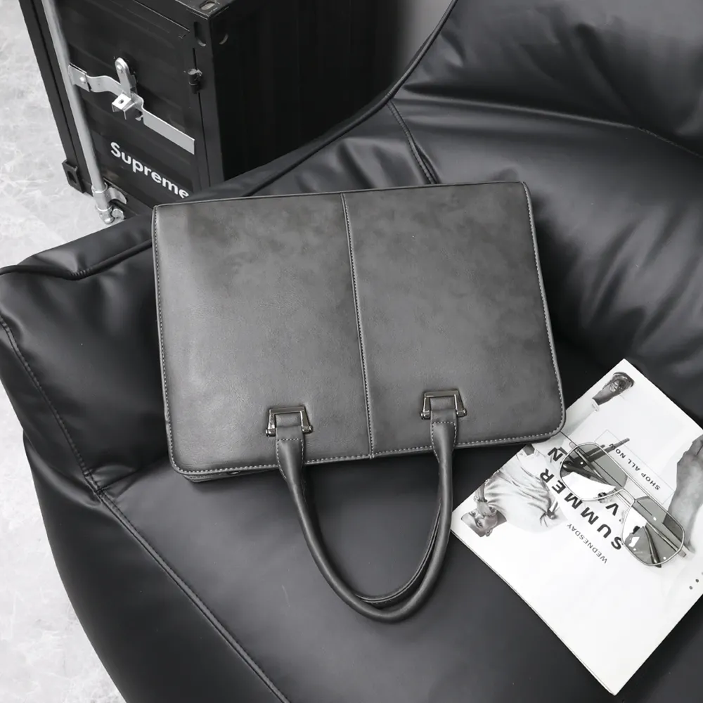 2022 New Men's Briefcase Retro Business Laptop Messenger Bag Large Capacity - 3
