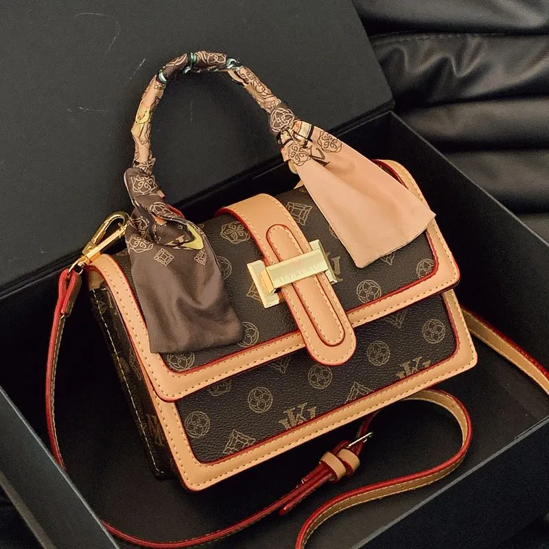 Retro Crossbody Bag for Women 2025 Spring Summer PU Small Square Purse - 1