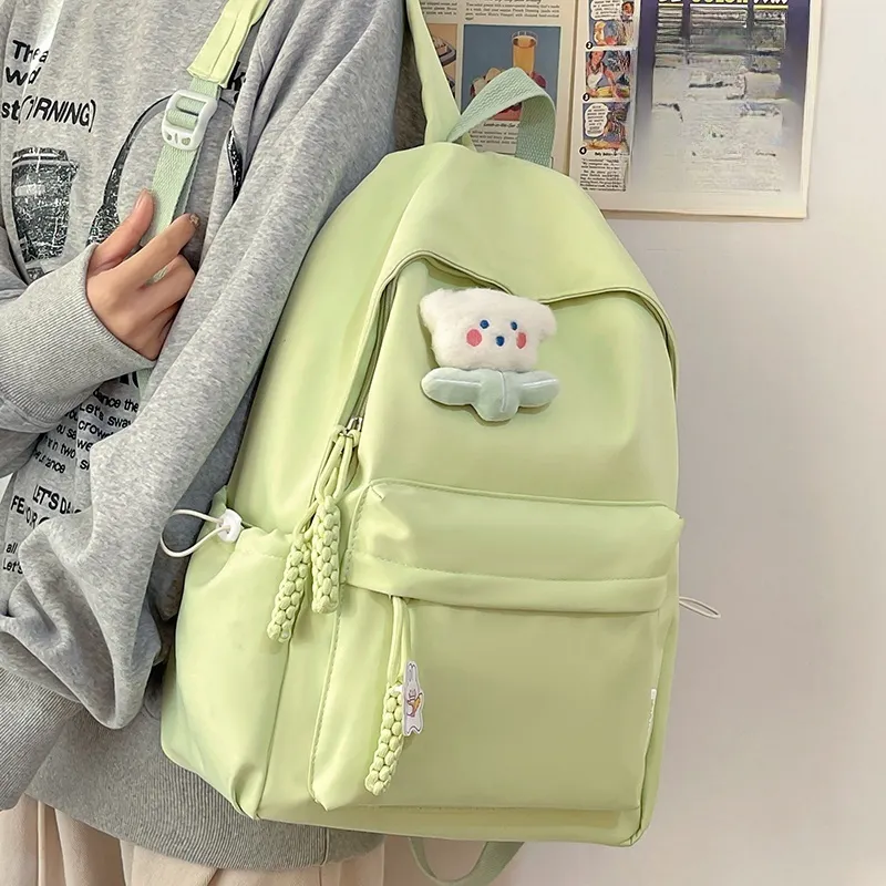 Minimalist Backpack for Women, Lightweight Nylon Daypack, College School Bag - 1