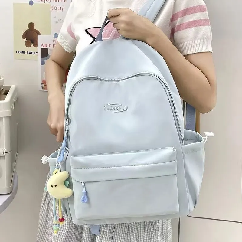 Solid Color Backpack for Women, Simple School Bag for Teens & College Students - 2