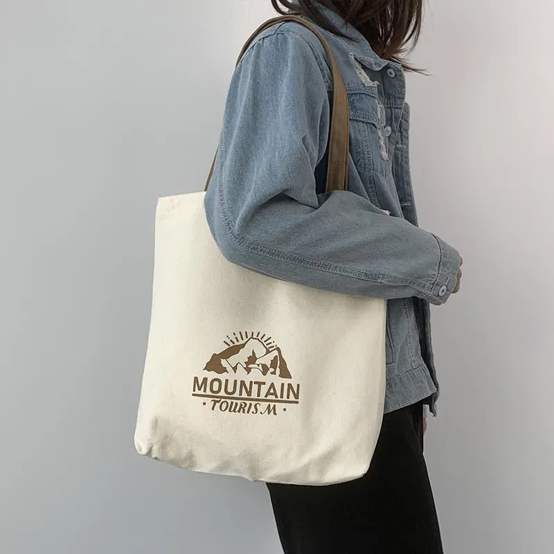 Canvas Tote Bag Large Capacity Ins Lazy Style Shoulder Bag Unisex - 4