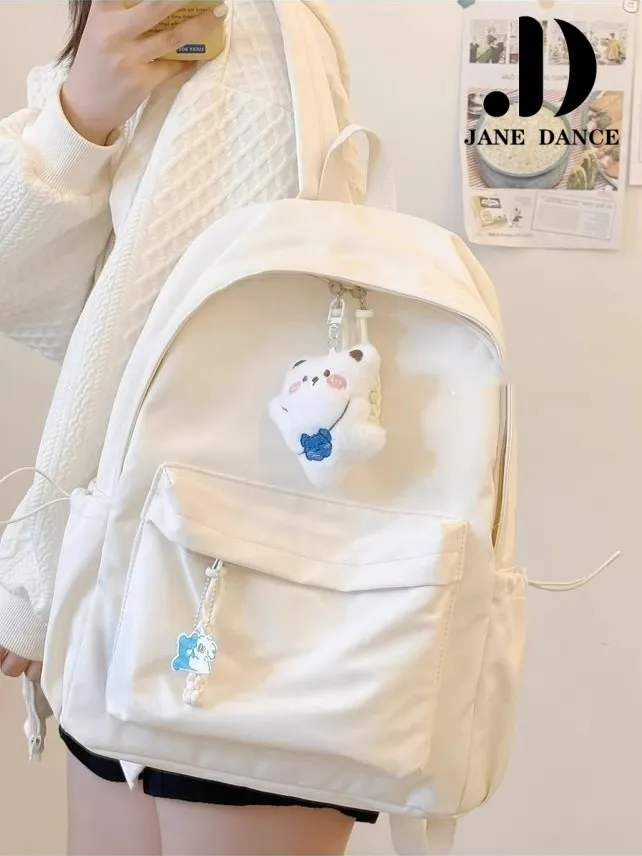 Minimalist Backpack for Students, Pure Color Rucksack for High School & College - 2