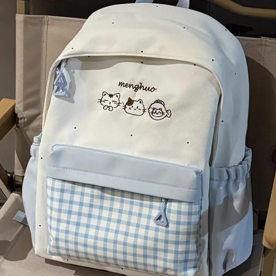 Cute School Backpack for Girls, Large Capacity Nylon Rucksack - 5
