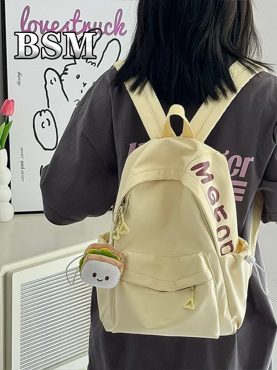 Women's Backpack Minimalist Style Large Capacity Rucksack with Color Block - 5
