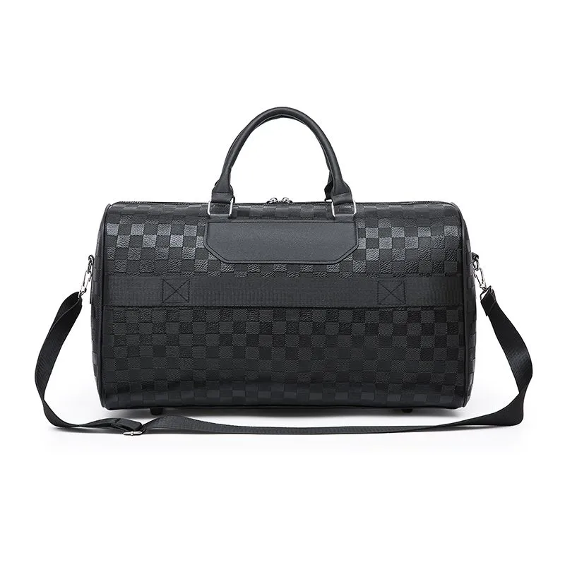 Foldable Travel Bag 2024, Black Stripe Shoulder Tote & Gym Duffel - 4