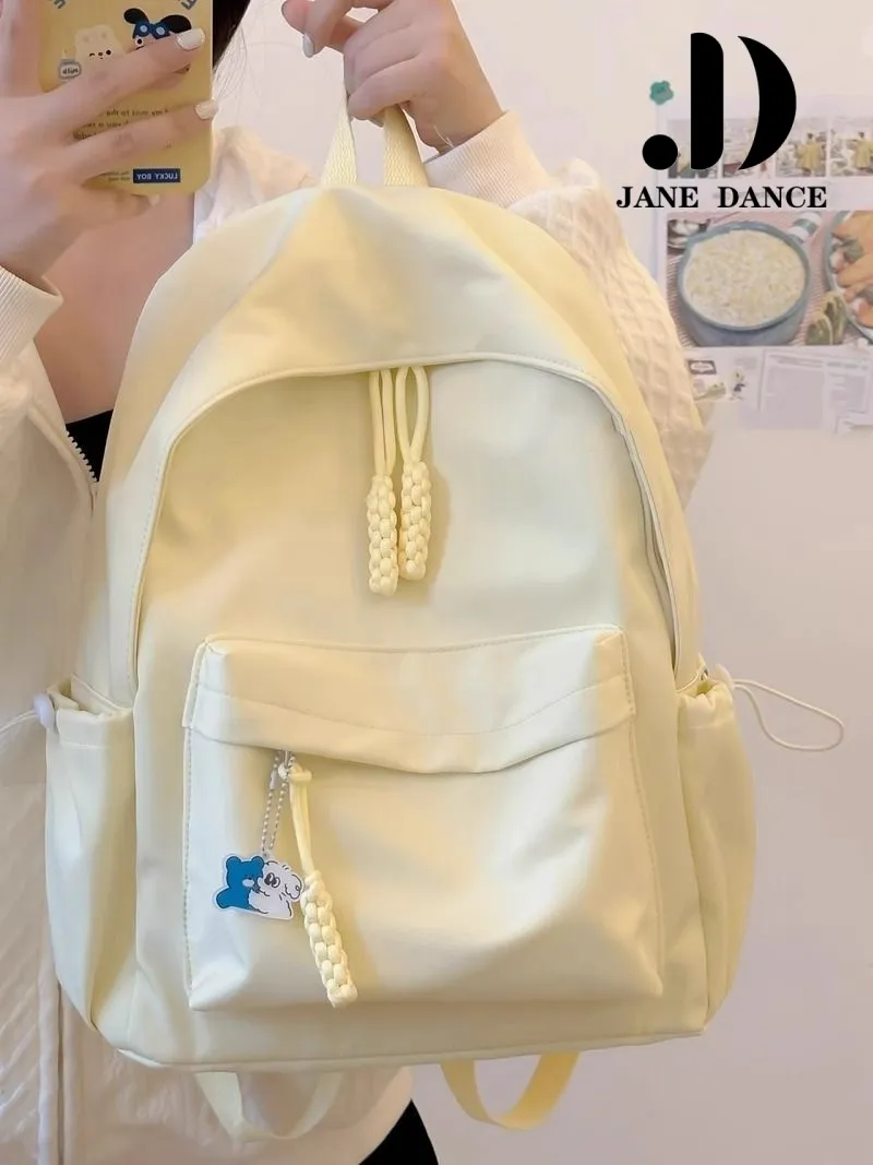 Minimalist Backpack for Students, Pure Color Rucksack for High School & College - 1