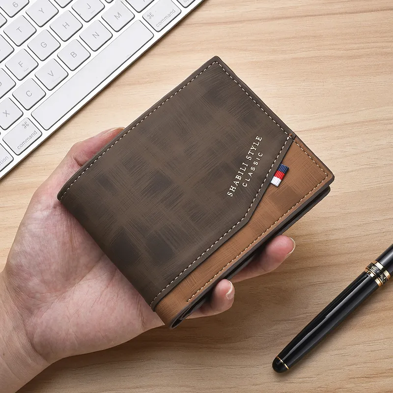 Men's PU Short Wallet 2023 New Multi Card Slot Fashion Money Clip - 1