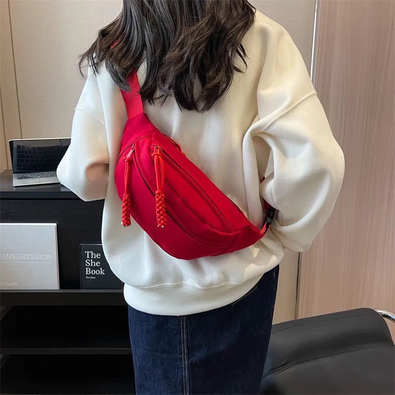 Canvas Crossbody Bag Women 2023 New Casual Sling Bag Ins Style - 4