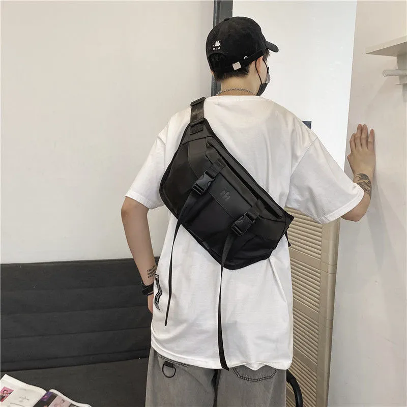 Men's Chest Bag Large Capacity Casual Crossbody Sling Bag Black - 2
