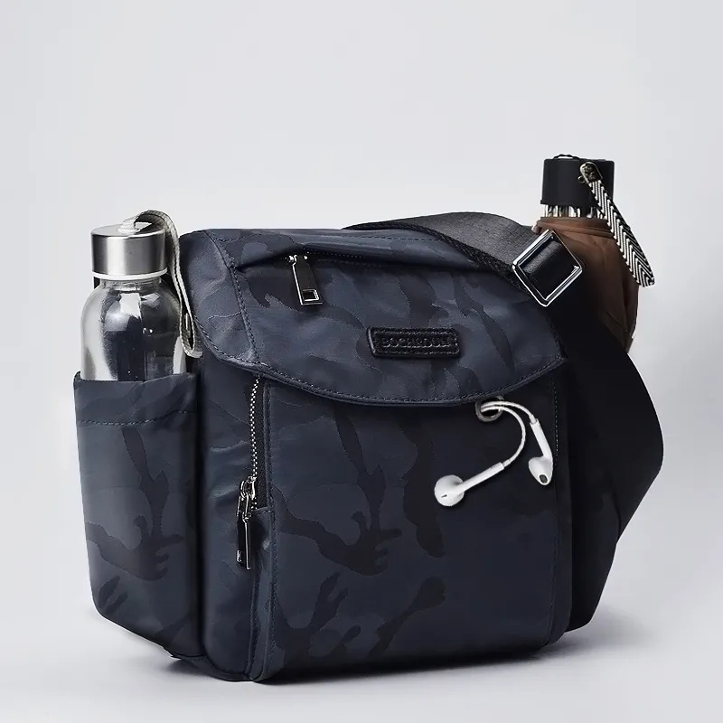 Men's Casual Shoulder Bag Waterproof Nylon Crossbody Bag - 2