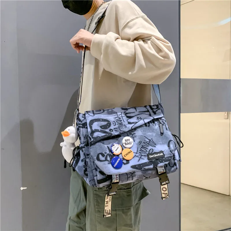 Men's Crossbody Bag Large Capacity Canvas Messenger Bag for Daily Use - 2