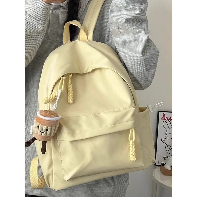 Stylish Plain Backpack for Women, Lightweight College Rucksack, School Bag - 3
