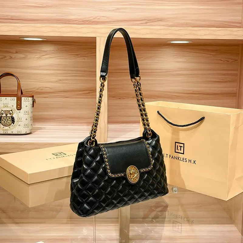 Leather Chain Tote Bag for Women, Large Capacity Shoulder Bag 2025 New - 2