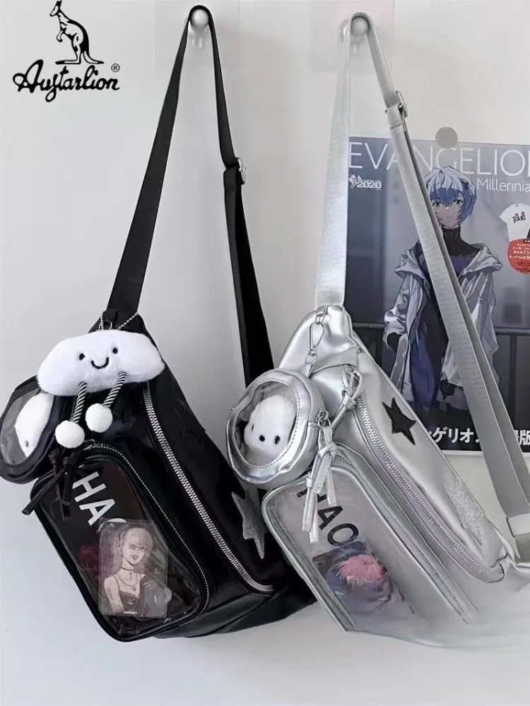 Japanese Style Ins Bag for Women, Cute Crossbody Bag with Badge Display - 2