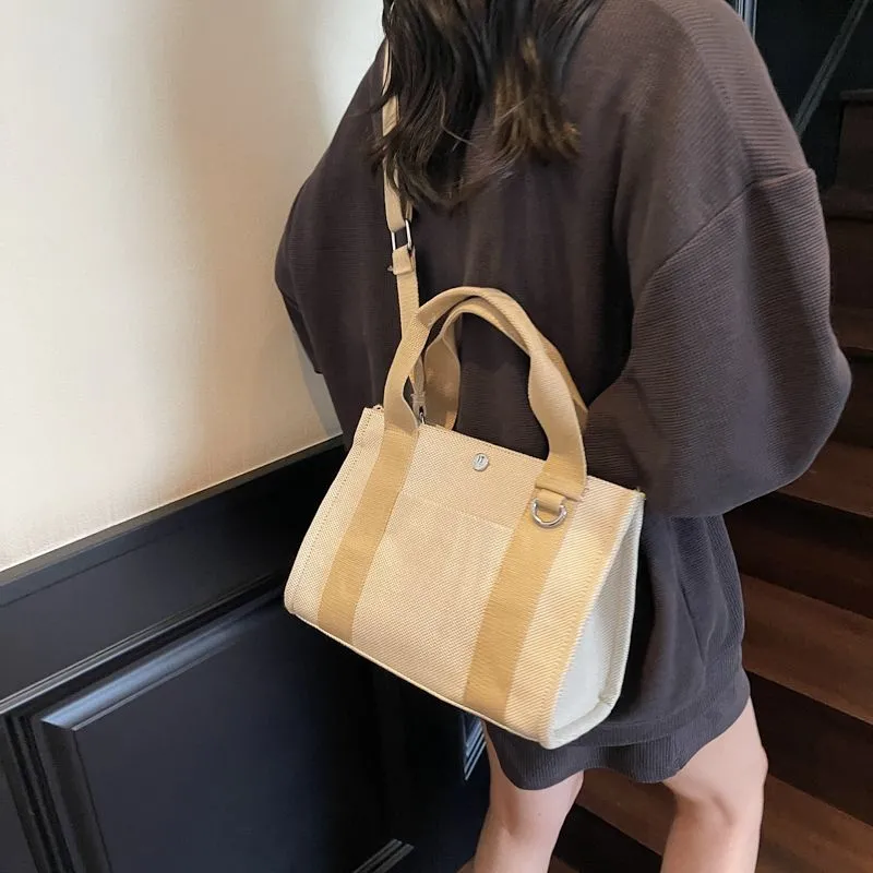 Canvas Tote Bag for Women, Magnetic Closure, Large Capacity Shoulder Bag - 1