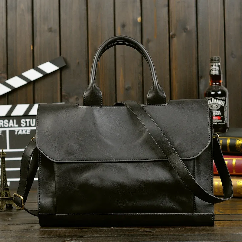 Men's Business Tote Bag Large Capacity Laptop Briefcase Crossbody Bag - 2