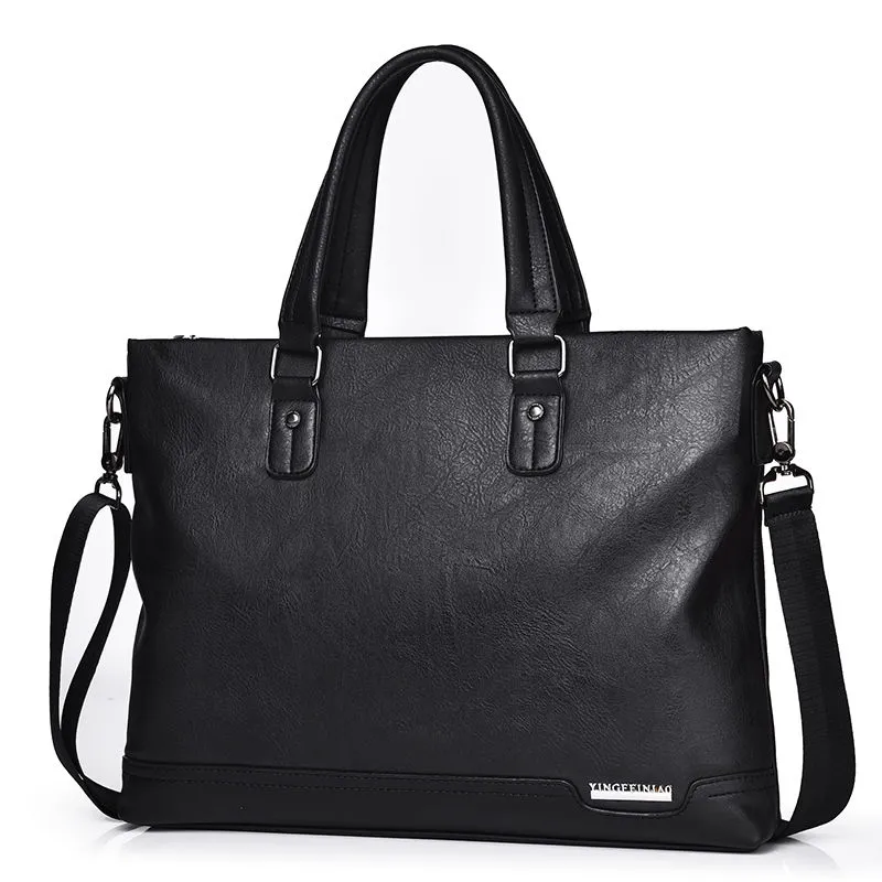 Men's Business Casual Laptop Bag, Large Capacity A4 File Messenger Bag - 1