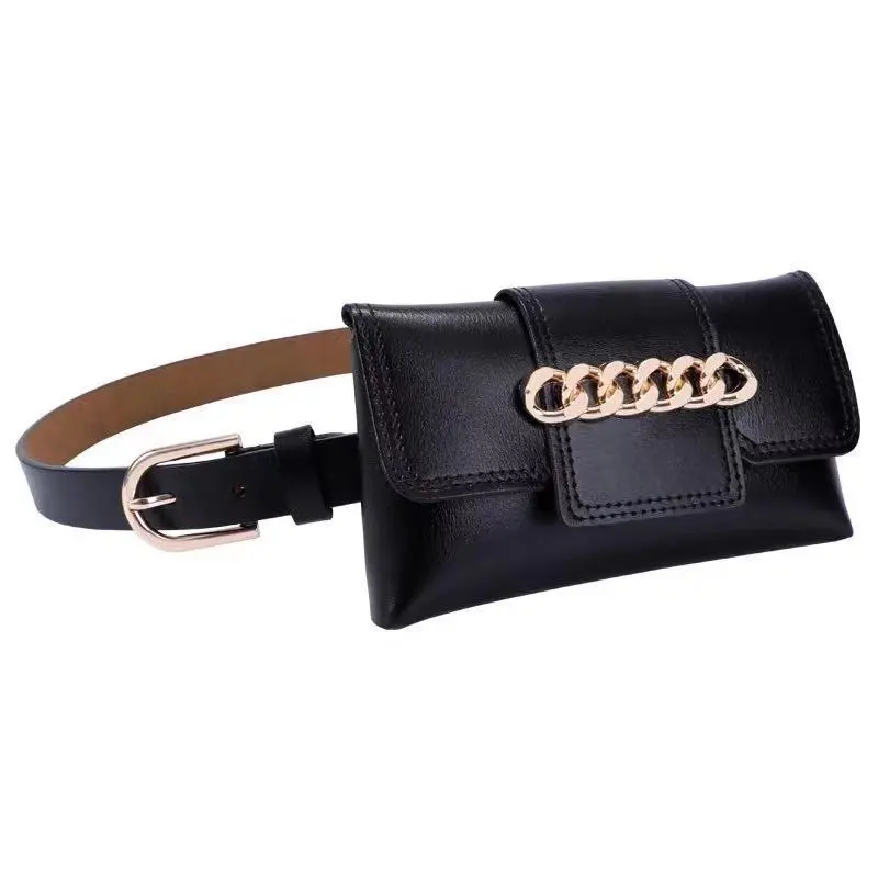 Women's Leather Belt Bag, PU Waist Bag with Alloy Buckle for Fashion - 4